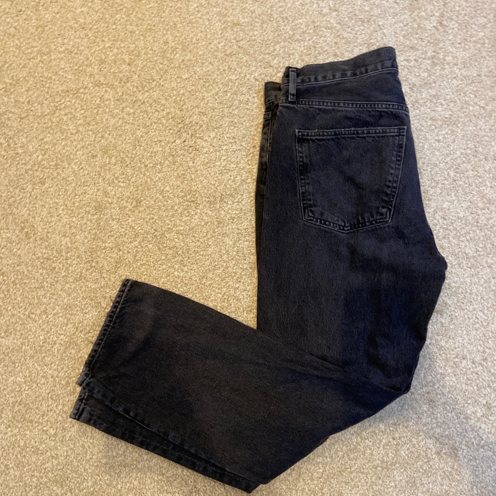 Agolde ‘90s Fit Ripped Loose Fit Jeans, size 30, Washed Black